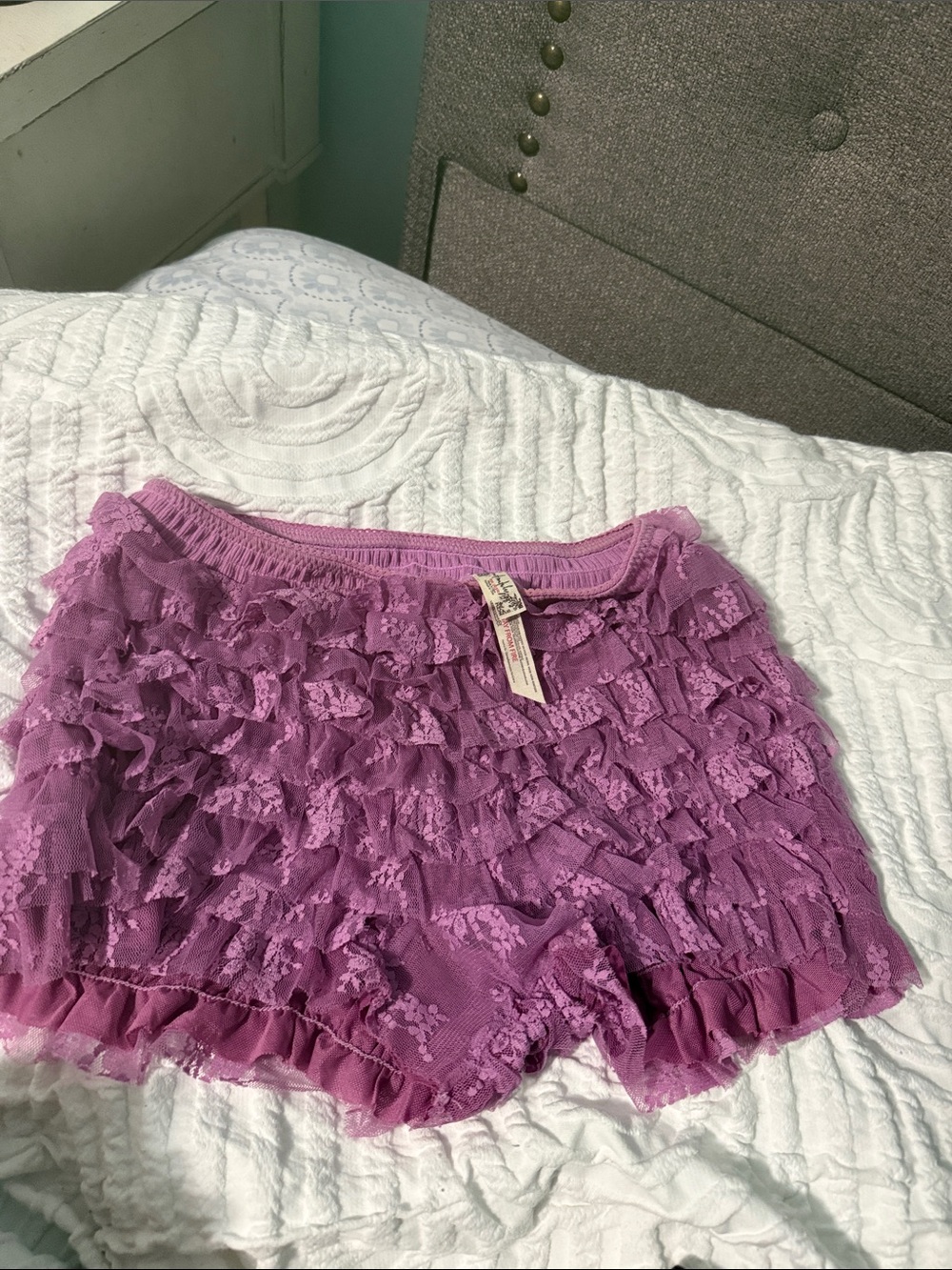 Free People Purple Ruffle Lace Boyshorts